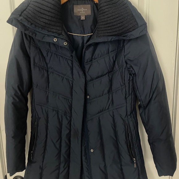 Cole Haan Down Puffer Coat with Knit Collar – Size M - Picture 2 of 3